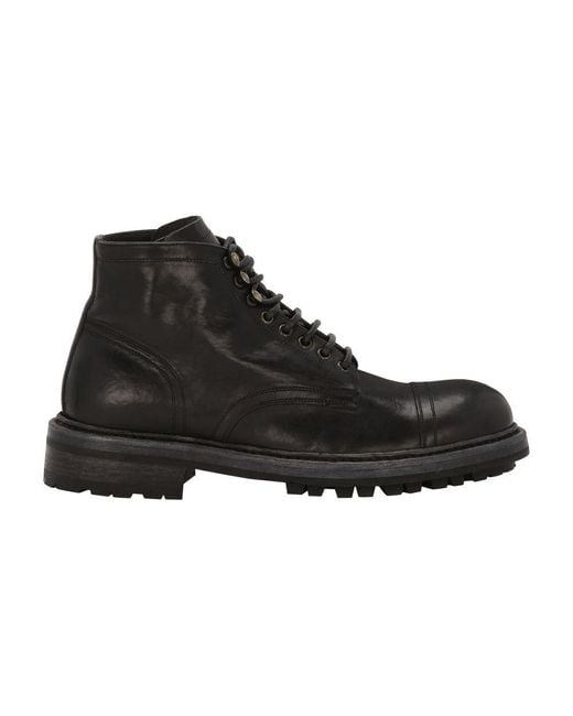 Dolce & Gabbana Black Leather Ankle Boot for men
