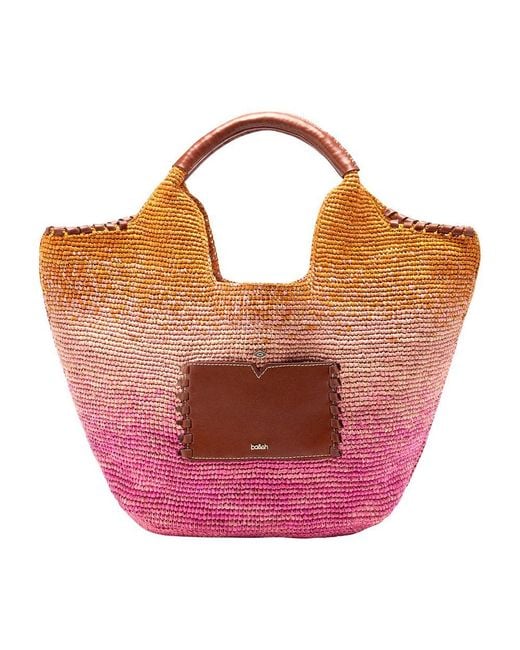 Ba&sh Pink Raffia Korb Ara M