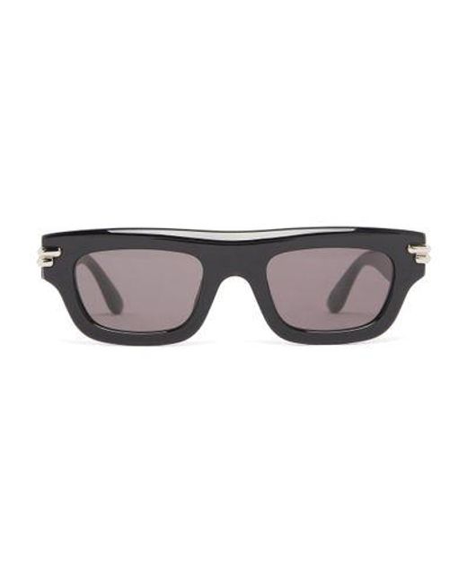 Bottega Veneta Gray Mitre Rectangular Recycled Acetate Sunglasses for men