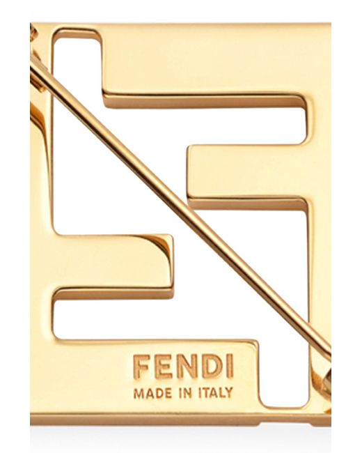 Fendi ブローチ ホワイト ゴールド フェンディ FENDI ブローチ アクセサリー フェンディグラフィ