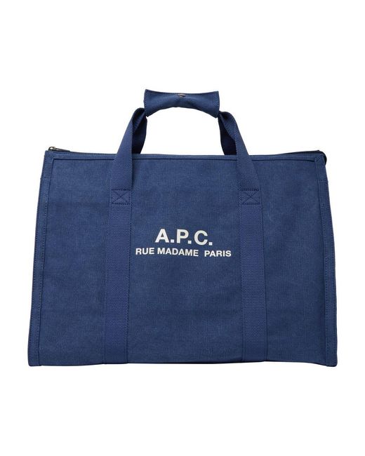 A.P.C. Blue Recuperation Gym Bag for men