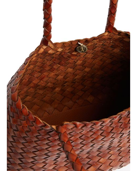 Dragon Diffusion Brown Santa Croce Large Shoulder Bag