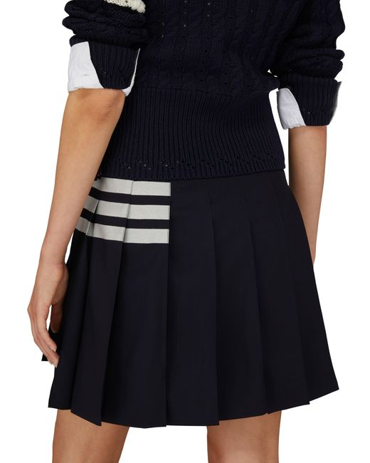 Mini jupe plissé 4-Bar Thom Browne en coloris Black
