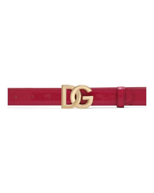 Dolce & Gabbana Red Dg Logo Belt