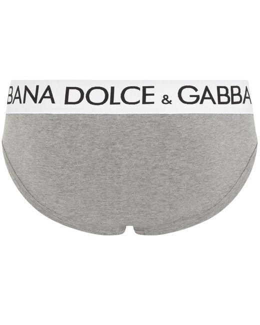 Slip en coton bi-extensible Dolce & Gabbana pour homme en coloris Gray