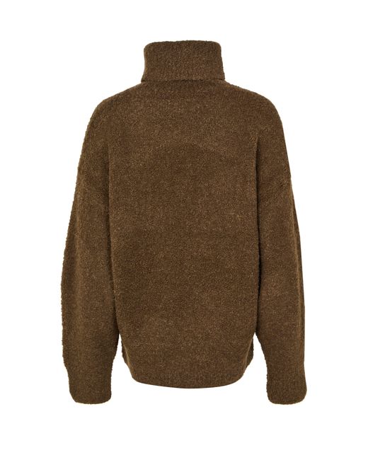 Totême  Brown Bouclé-Pullover Mit Rollkragen