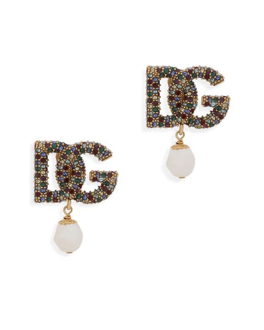 Dolce & Gabbana Metallic Dg-Logo Earrings