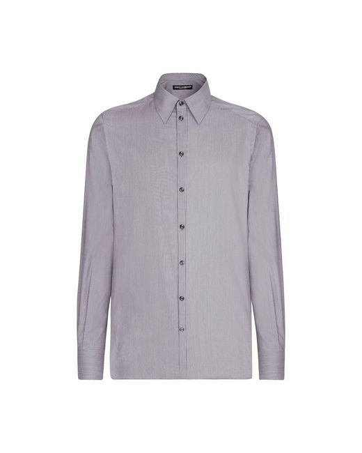 Dolce & Gabbana Purple Cotton Martini-Fit Shirt for men