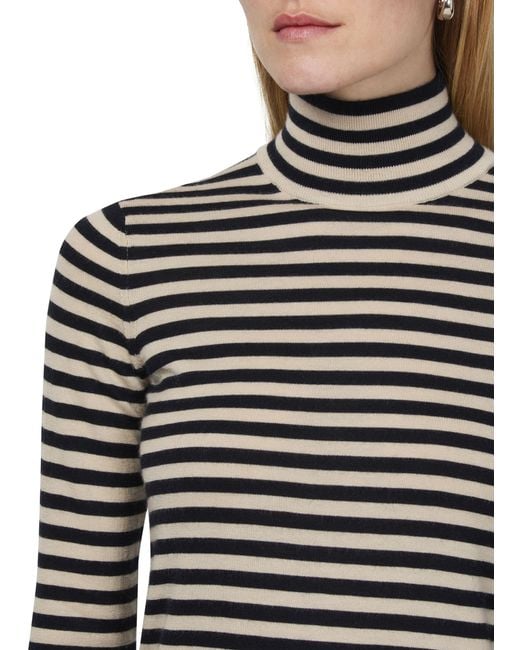 Max Mara Black Gestreifter Rollkragenpullover Patroni