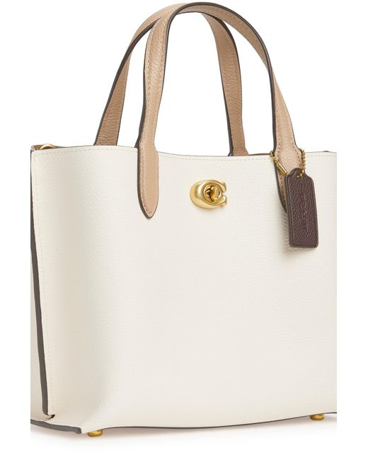 Coach Color-Block Leather Willow Tote Chalk Multi One Size