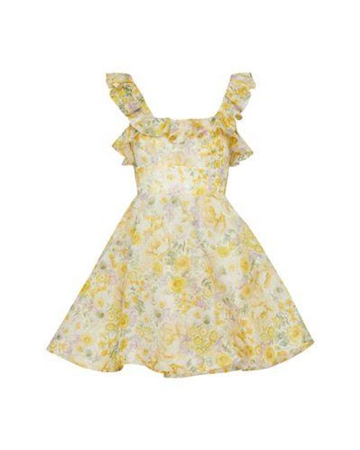 Zimmermann Yellow Harmony Frilled Mini Dress