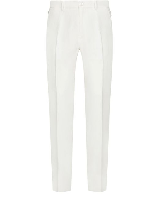 Dolce & Gabbana White Linen Pants for men