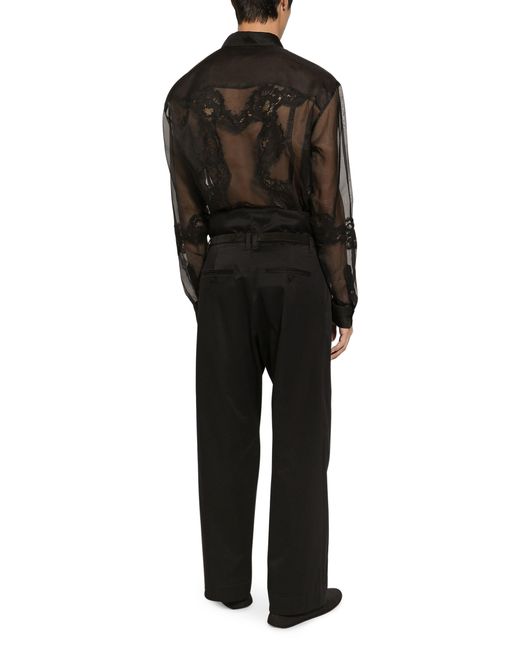 Dolce & Gabbana Black Tailored Cotton Pants for men