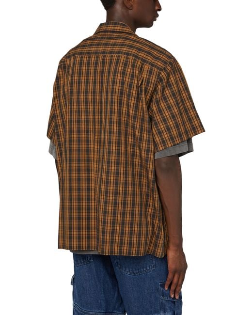 Acne Brown Short-sleeved Shirt for men