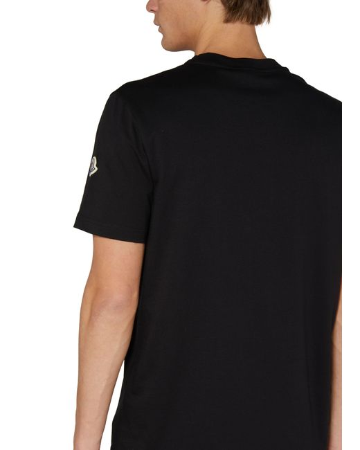 Moncler Black Short-sleeve T-shirt With Logo for men