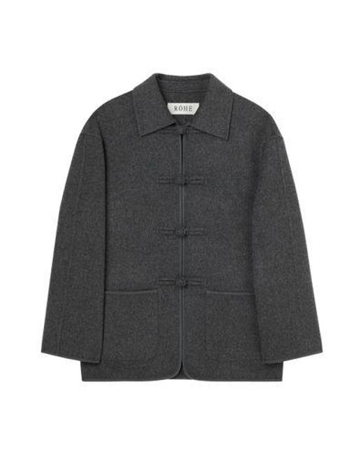 Rohe Gray Double-Faced Wool Jacket With Pankou Fastening