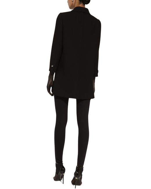 Dolce & Gabbana Black Short Woolen Coat