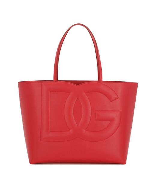 Dolce & Gabbana Red Medium Dg Logo Bag Shopper