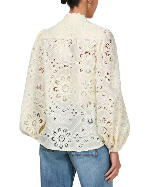 Zimmermann Natural Bestickte Bluse Rhiannon