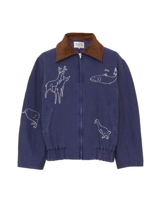 Sea Demi French Workwear Jacket in Blue | Lyst