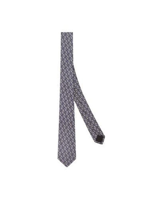 Fendi Gray Silk Tie for men