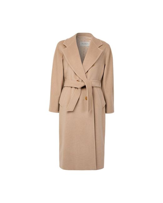 Max Mara Natural Mantel Mit Gürtel Madame 101801
