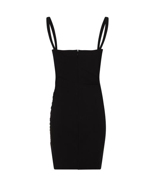 Nensi Dojaka Black Asymmetric Ruched Panel Mini Dress