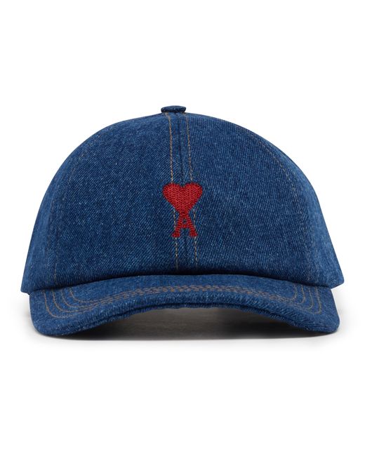 AMI Blue Ami De Coeur Embroidery Cap for men
