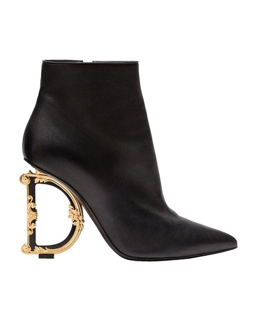 Dolce & Gabbana Black Baroque Dg 105mm Ankle Boots