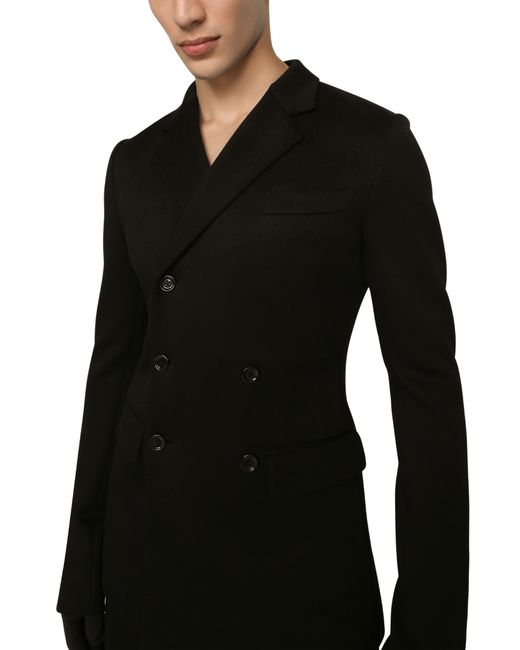 Dolce & Gabbana Black Double-breasted Cotton Jacket for men