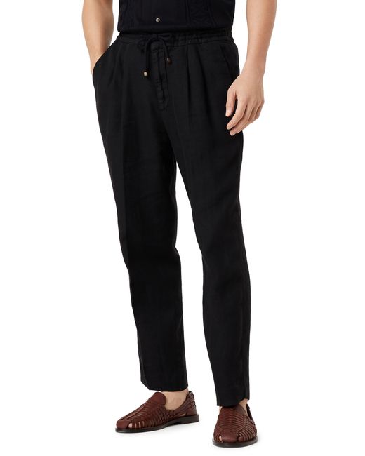 Brunello Cucinelli Black Leisure Fit Pants With Drawstring for men