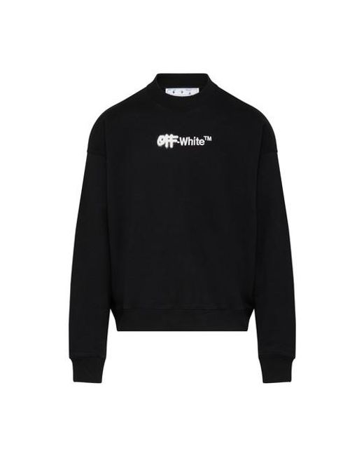 OffWhite c/o Virgil Abloh Spray Helv Skate Sweater in Black_white