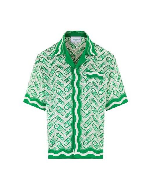 CASABLANCA Kurzarmhemd in Green für Herren