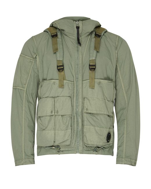 C P Company Green Reversible Hooded Jacket for men