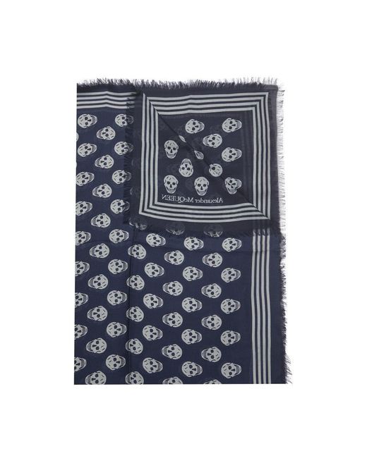 Alexander McQueen Blue Biker Scarf for men