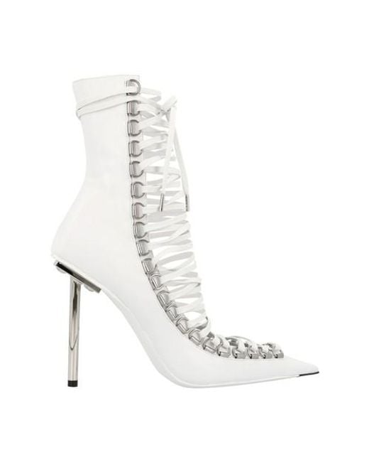 Balenciaga White Corset Heeled Boots