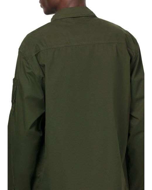 C P Company Overshirt Aus Gabardine Mit Reißverschluss in Green für Herren