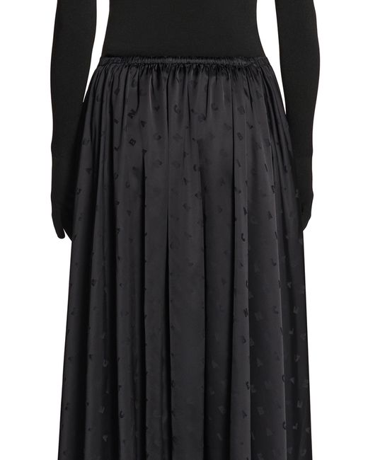 Balenciaga Black Logo Letters Midi Skirt