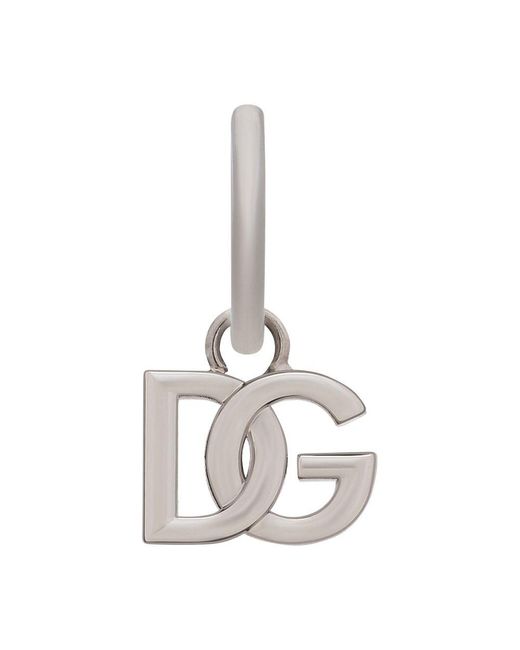 Dolce & Gabbana White Single Dg Logo Earring for men
