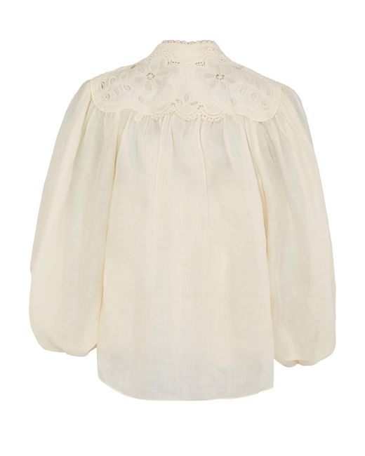 Zimmermann Natural Coco Embroidered Blouse