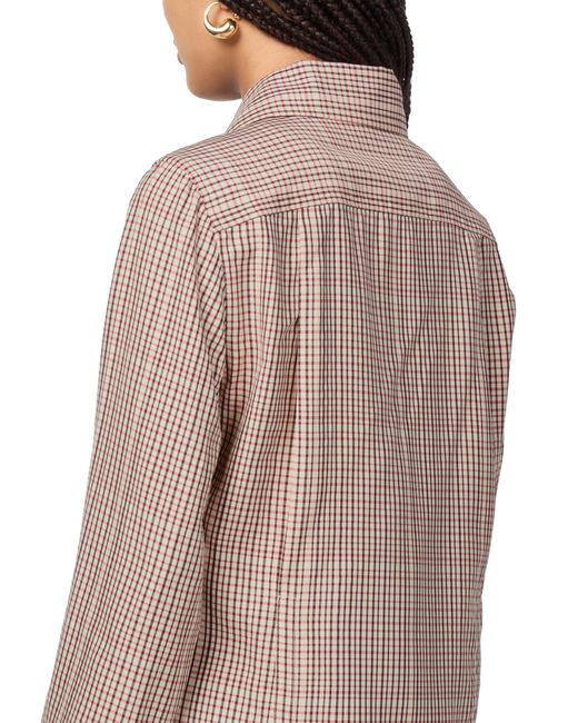 Chemise À Carreaux En Coton Bottega Veneta en coloris Pink