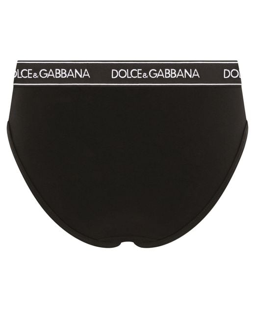 Dolce & Gabbana Black Slip aus Jersey mit Logo-Gummiband