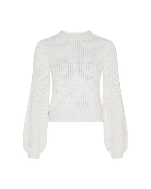 Max Mara White Rundhalspullover Elvira