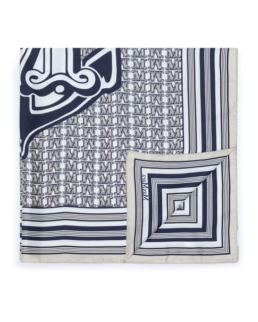 Max Mara Blue Seidenschal Carre 90