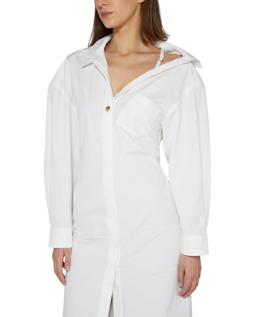Jacquemus white top shirt dress