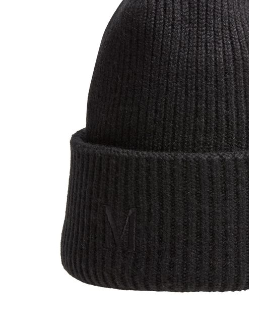 Max Mara MM Logo Hat Black Rib-knit cashmere beanie hat, black | Max Mara main image 4
