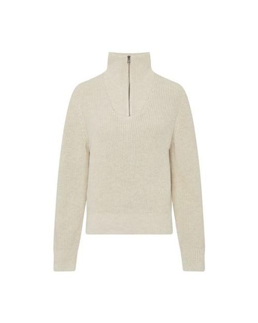 A.P.C. White Alexanne Zipped Neck Sweater