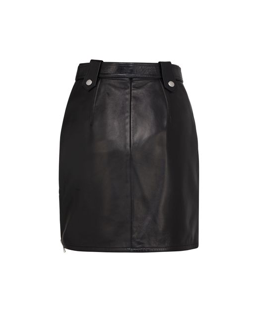 Alexander McQueen Black Leather Mini Skirt