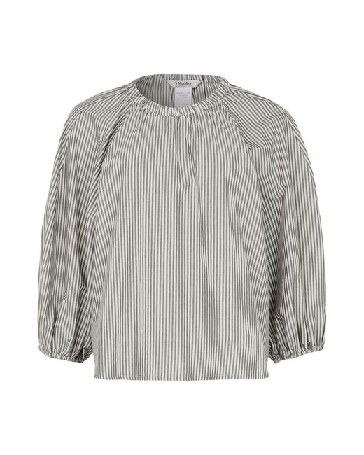 Max Mara Gray Langarmbluse Fabiola