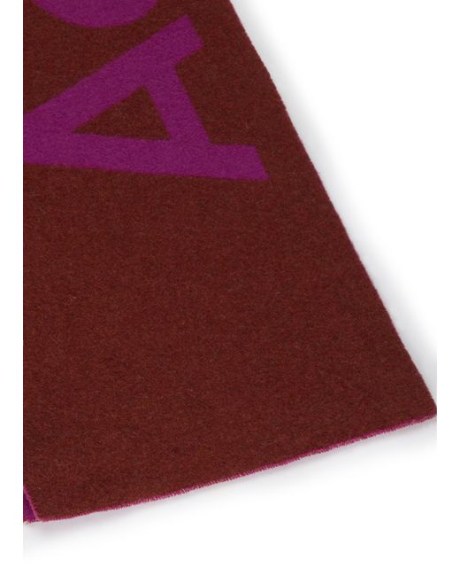 Acne Purple Logo Scarf